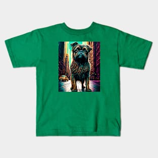 Brussels Griffon in the Big City 2 Kids T-Shirt